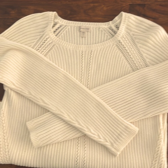 Garnett Hill - size small - cream 100% cotton yarn sweater . New - Picture 4 of 4